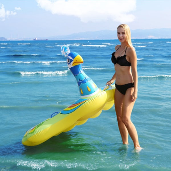 Oppustelig Påfuglebåd Pool Float til Børn, Oppustelig Båd Pool Float