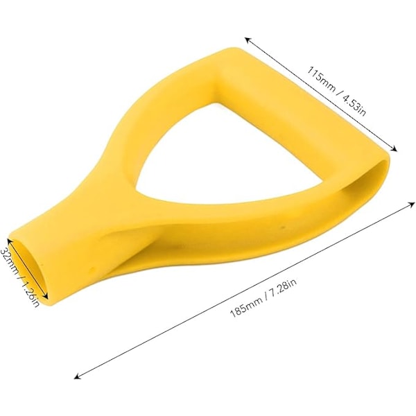 D-spadehandtak indre diameter på 3,2 cm/1,26\" erstatningsspadehandtak i plast for graving og ripping (gul)