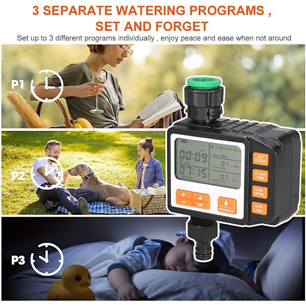 Automatisk bevattningstimer, programmerbar digital slangkran smart sprinkler bevattningsstyrenhet