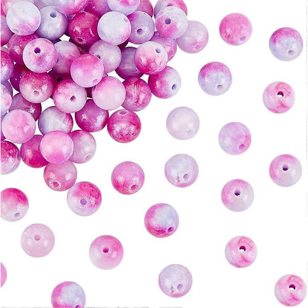 2 strenge naturlige persiske jade stenperler stjerneklare lilla farvede jadeperler 8 mm runde løse perler ædelstensperler
