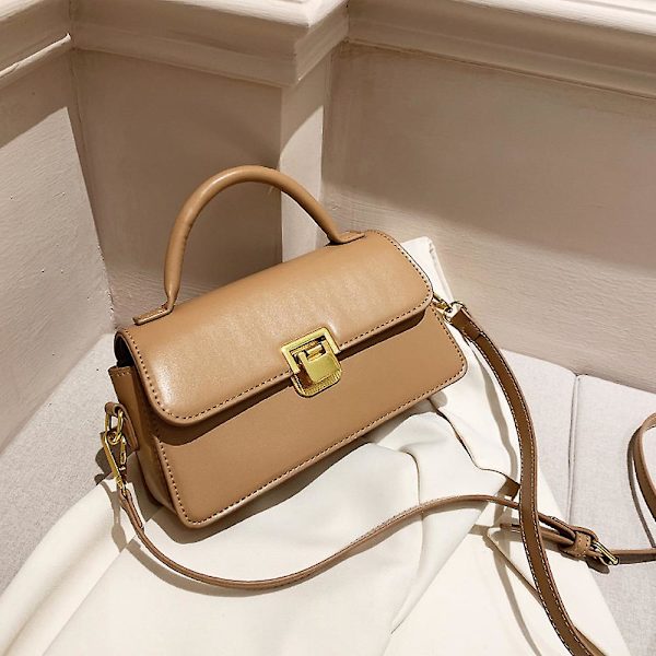 Damen Leder Umhängetasche ist geeignet für den täglichen Gebrauch, Schulter-getragene modische Handtasche. khaki