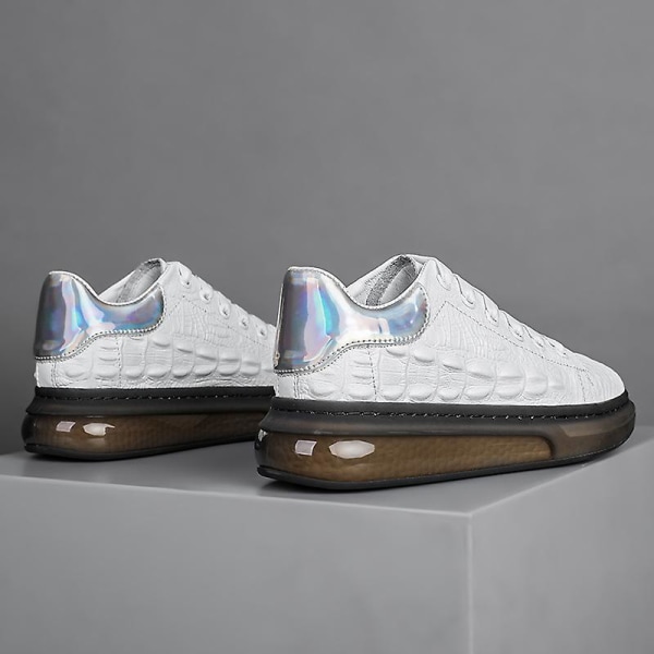 Herre Sport Løbesko To-lags Lædersko Mode Sneakers Fr6550 White EU 44