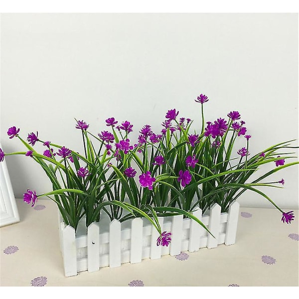 5 nippua tekokukkia ulkokäyttöön puutarhaan kuistille ikkunalaatikkoon keittiöön toimistopöydälle maljakkoon (violetti) 10PCS