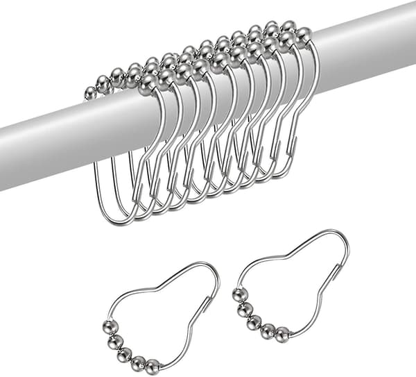 Duschdraperi-krokar Set med 24 Duschdraperi-ringar för badrum