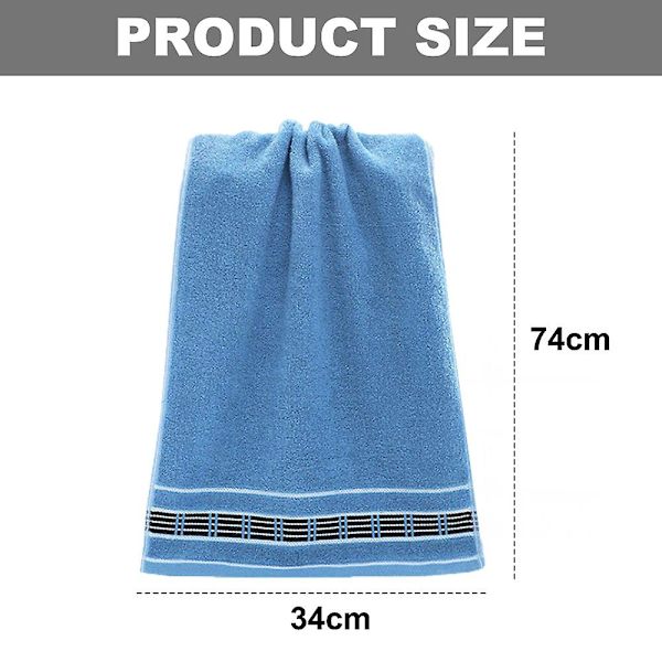 4-delt Håndklesett - Badesett, Mykt, Maskinvaskbart, Svært Absorberende, Ren Bomull, 33*73cm blue