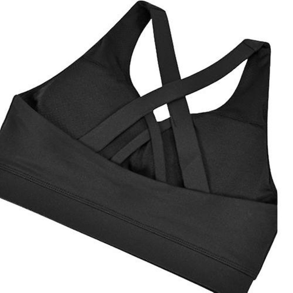 Sport-bh för kvinnor, Criss-cross sport-bh stöd yoga-bh Purple M