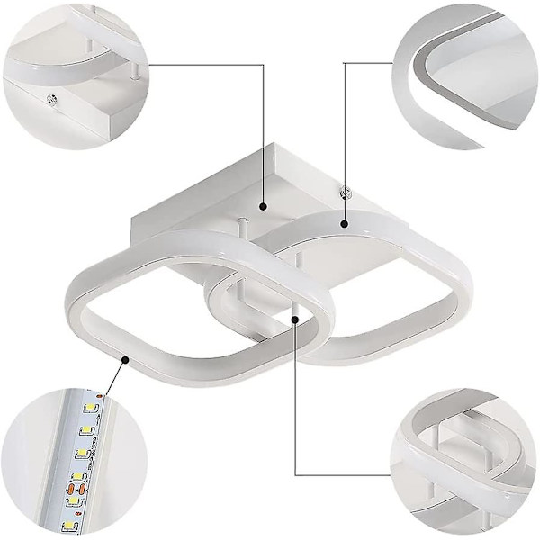 20w LED Taklampe, 6000k Kaldhvit Dia 24cm, hvit [Energiklasse E]