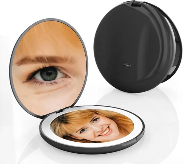 Genérico Makeup spejl med genopladeligt LED-lys hvidt lys (inklusive type C oplader)