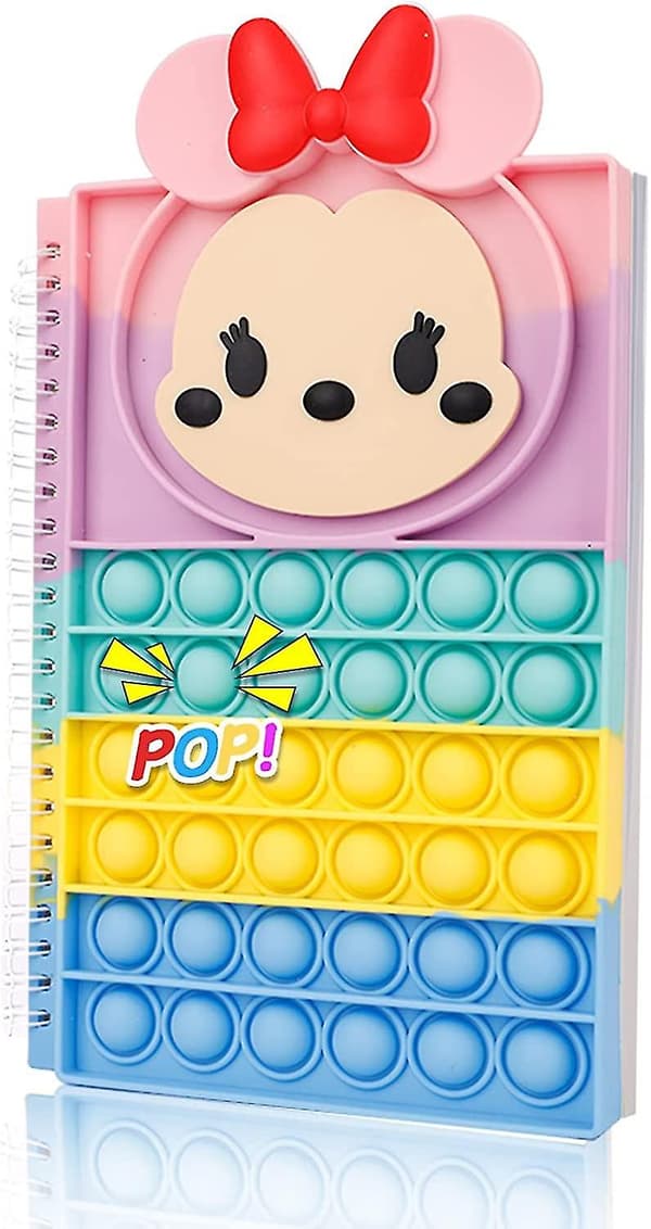 Pop Bubble Fidget Notesbog, Popper Notesbog til Piger Drenge, Stresslindrende Fidget Notes Arbejdsbog til Børn Skole Hjem Universitet Kontor (regnbue) Typee-rainbow