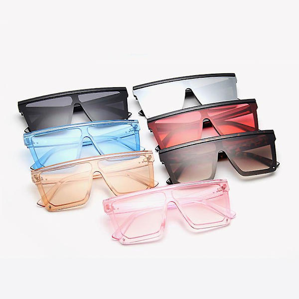 2023 Oversized neliönmuotoiset aurinkolasit naisille, vintage, suuret kehykset, muoti aurinkolasit naisille/miehille, Gafas De Sol TeaDoubleTea Free cloth
