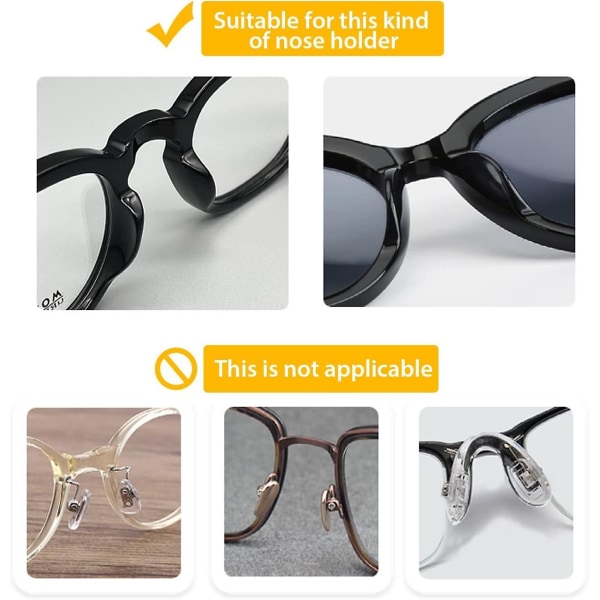 Briller Silikon Neseputer, selvklebende Brille Neseputer, sklisikre Myke Neseputer For Briller Solbriller, 2.5mm Klar, 5 Par