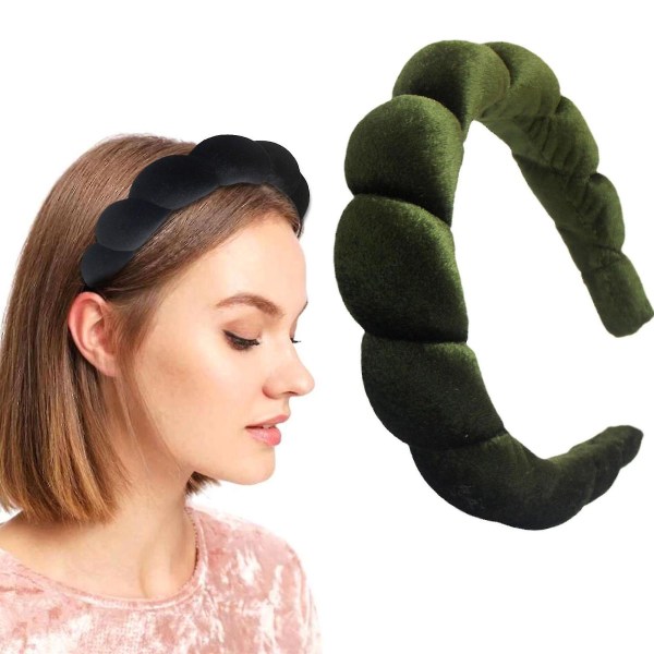 Svampe Bredbrem Hårbøyle Sklisikker Hårnål Legering Hodebånd For Jenter Kvinner Kjærester Army Green
