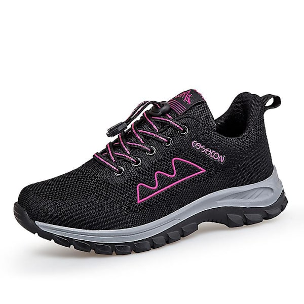 Lette, pustende damesko for løping, moteriktige joggesko for sport, 3D212 BlackRed EU 40