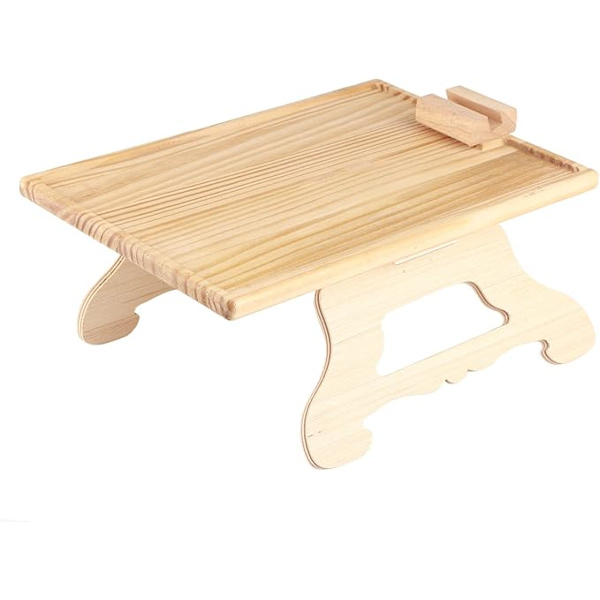 Armlænsbakke i træ med 360° roterende telefonholder, foldbar sofa, armlænsbakke, klemme, sofabord, til brede sofaer (firkant)