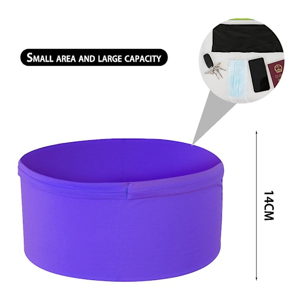 Sportväska i polyesterfiber med stor kapacitet, ficka för resor, pass, löpning, mobiltelefon, midjeväska purple