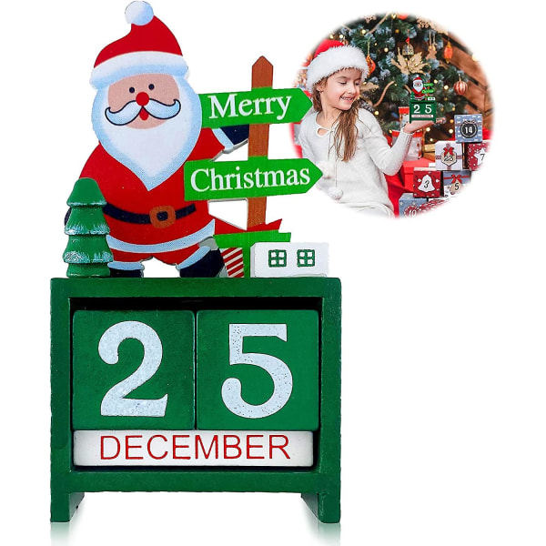 Julträkalendernedräkning, jultomte Skrivbordskalender jul-adventskalender Gör-det-själv-dekoration, för julgran Bordsskiva Hemmakontor Holiday Decorat
