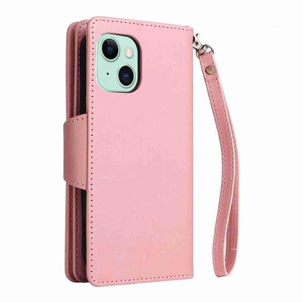 Læder Telefon Cover til iPhone 15 Black