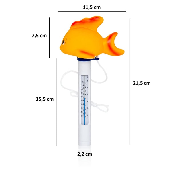 Flytande pooltermometer | Fisk | Flytande pooltermometer Analog termometer för vatten