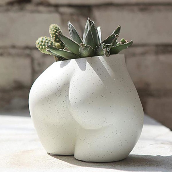Kroppsplanteringskruka Bakdelsvase, Blomkrukor med Dräneringshål i Form av Kvinnokropp, Modern Design Boho-Form