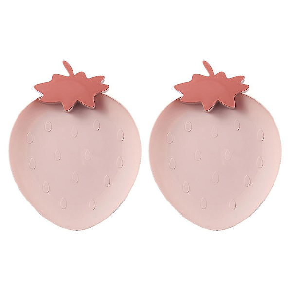 Bakker Snacks Tallerkener Sæt Skåle, 2 Pakker Tallerkener Serveringsfade Madbakke Kreative Serveringsbakker Kompatible Med White Strawberry