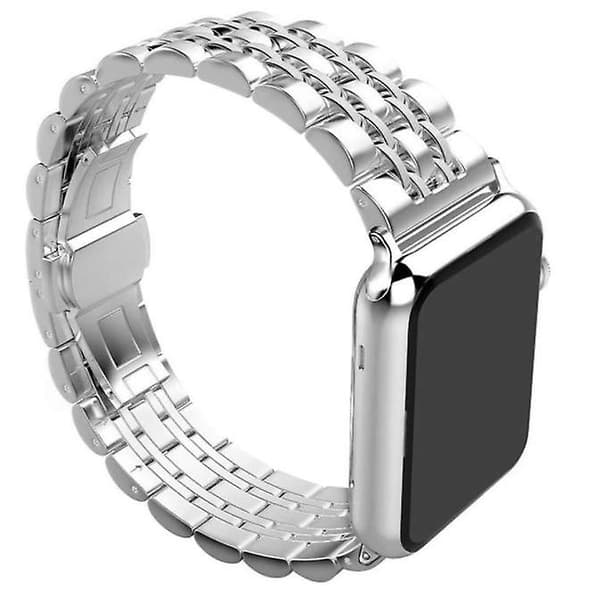 Apple Watch Rem, solidt rustfrit stålrem til alle iWatch serier Silver 38 40 41mm