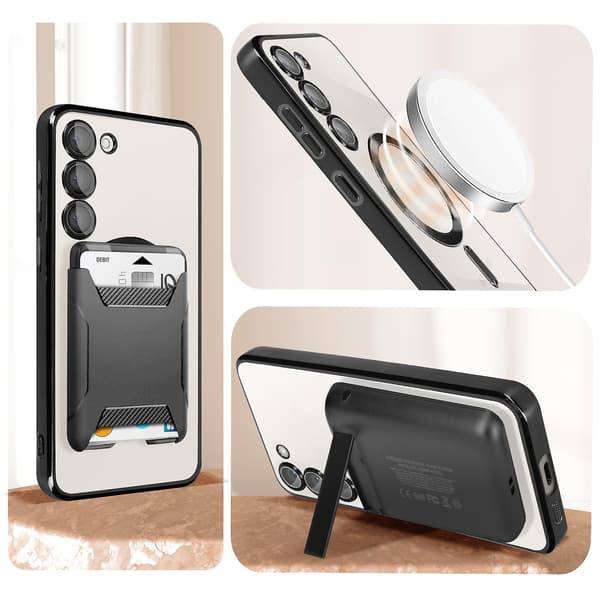 MagSafe Cover til S23, Kamerabeskyttelse, Transparent/Sort