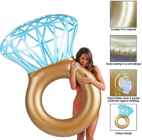 Oppustelig Diamant Ring Pool Float, Svømmering