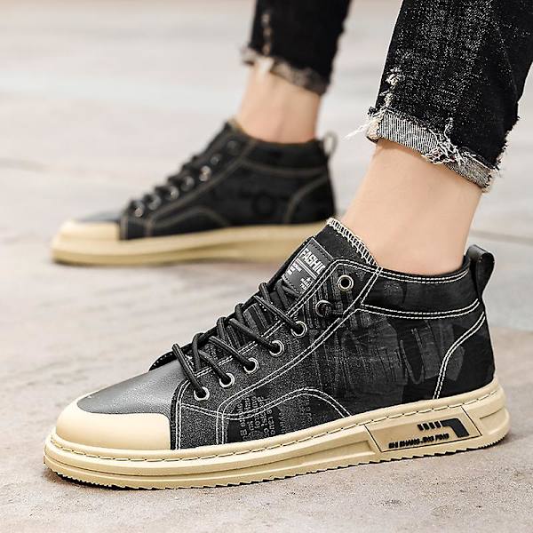 Herre Casual Sko Komfortable Flade Moderne Skridsikre Udendørssko 1Gbh087 Black EU 36