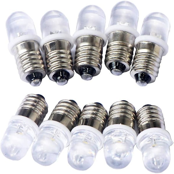 10 st E10 3v Spot LED-lampor Kall vit 6000k