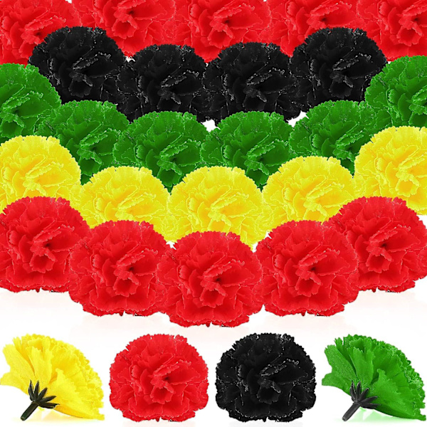 50 stk. Morgenfrue Blomsterhoveder Bulk Kunstige Blomster med Stilke DIY Morgenfrue Guirlande Day of The Dead Dekoration Dia De Los (Multi Farver, 6 cm)