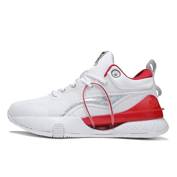 Basketbollskor för män, höga, andningsbara, halkfria, moderiktiga sneakers 3F8899 White EU 43