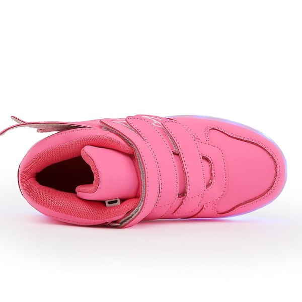 Barn Sneakers Pojkar Led Light Up Sneakers Pojkar Flickor Sport Löparskor 2L1188 Pink 36