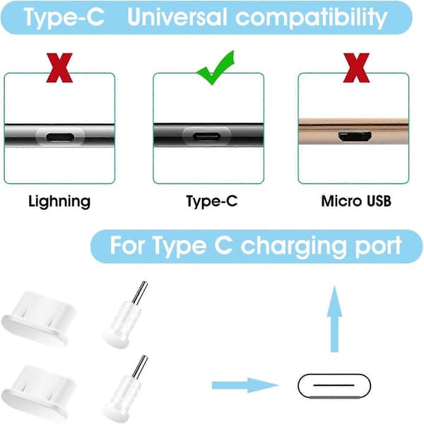 USB-latausportin pölysuojatulpat, 10 paria