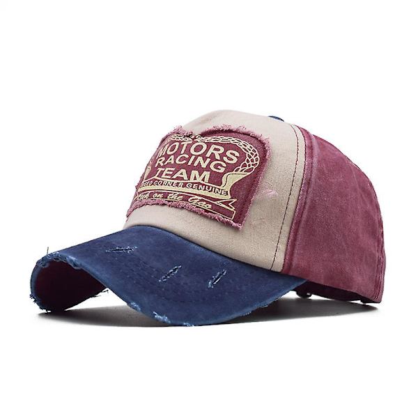 Sztxj Klassisk Baseball Cap - Rød B Bomuld Vintage Vasket Denim Far Hat Justerbar Størrelse Til Mænd Kvinder Unisex