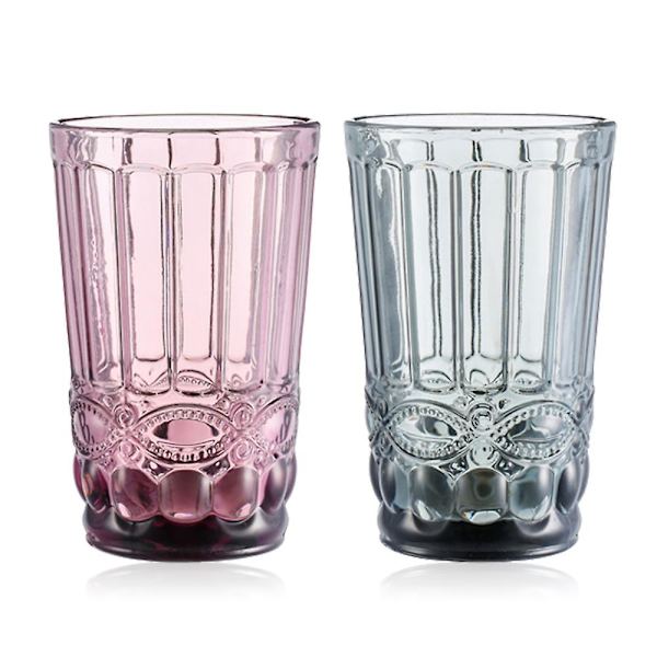 2 stk. Slangemønstret Glas Kop Farve Kreativ Præget Juiceglas Vinglas Fortykket Glas Vinglas L