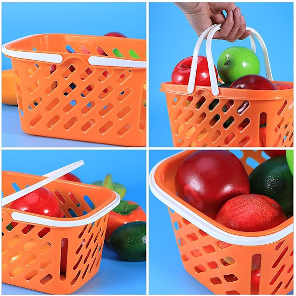2 stk. Leker Groceries Basket Mini Lekehandlekurv Med Håndtak Kjøkken