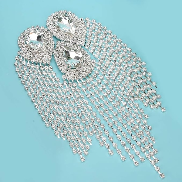 11 x 18 cm sömnad tofs strass kedja kristall glas sömnad tofs kristallkedja gör-det-själv kläder klänningar tillbehör