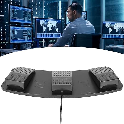 USB-fotpedal, 3-knapps Tilpasset Programmerbar USB-trippelfotbryterpedal, Multifunksjonell