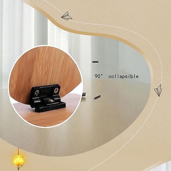 LED Træ Makeup Spejl USB Opladning Simpel Mode Desktop Makeup Spejl