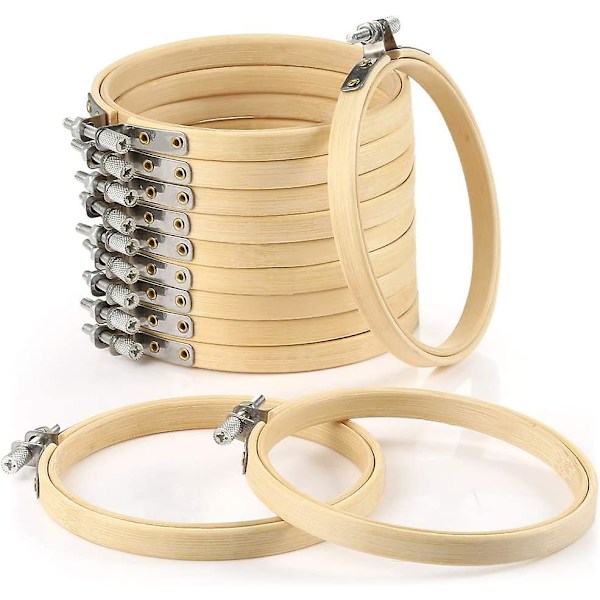 12 stycken 4 tum broderiram, bambu cirkel korsstygnsram ring för broderi, konst hantverk praktisk sömnad och heminredning