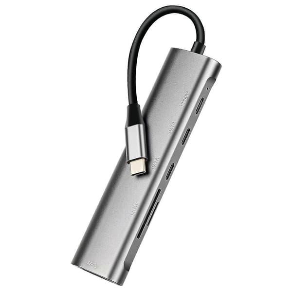 Aluminiumslegering Type C Hub 6 i 1 Adapter med USB 3.0, Type C Dataoverføring og PD 60W Lading Perfekt for Kontor