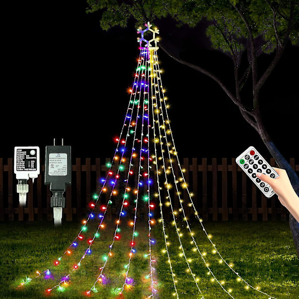 Juldekorationer Snöflinga Ljusslingor, Led Julbelysning Fe Ljusslingor För Utomhussemester Colored light UK Plug