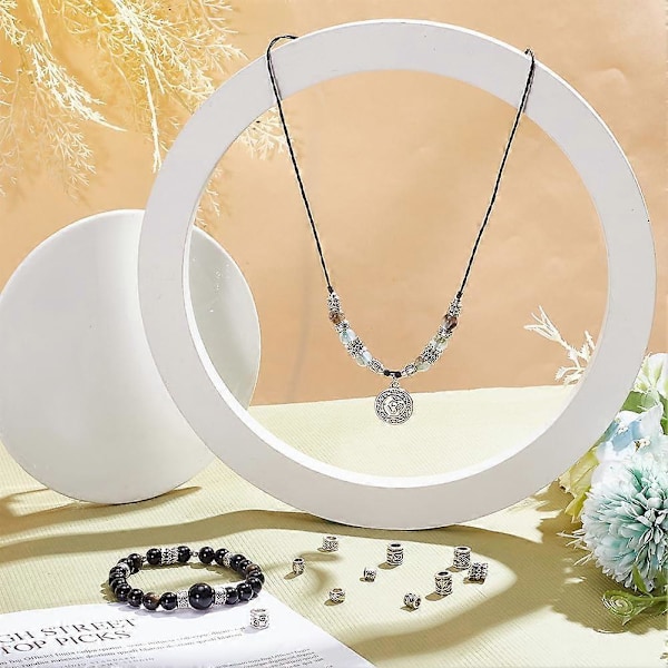 160 st 10 Stilar Stora Hål Distanspärlor Antik Silver Distanspärlor Kolonn Metallpärlor Tibetansk Stil Europeisk Pärla för Penna Halsband Armband Smycken