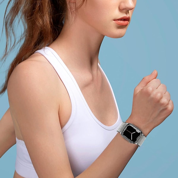 2-pack glänsande stretch solo loop-klockarmband kompatibelt med Apple Watch-band 38 mm 40 mm 41 mm justerbar flätad elastisk sport dam/herr för iwatch Seri