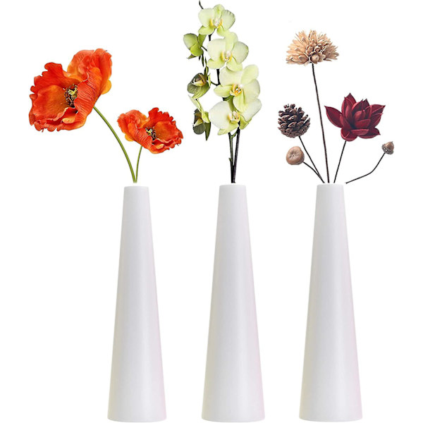 Hög konisk kompositplastvas, liten blomknoppsdekoration vas hemdekoration (litet hål)