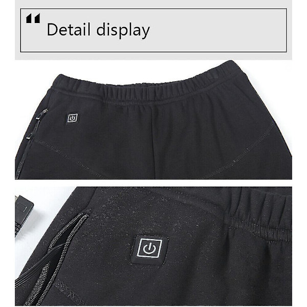 Sähköiset USB-lämmitettävät lämpöhousut naisille, talven lämmittävät joustavat housut 4XL