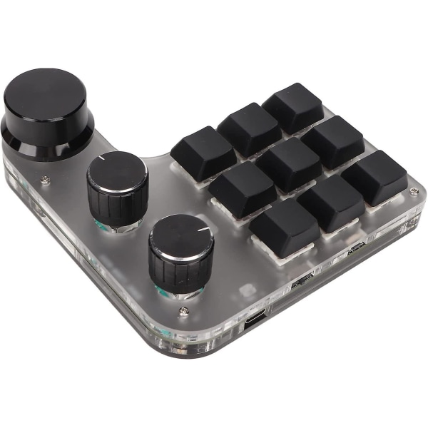 Brugerdefineret Mini Tastatur Bredt Anvendt 3 Knapper Rgb Baggrundsbelyst 9 Tasters Programmerbart Mini Gaming Tastatur Til Pc (sort) Black