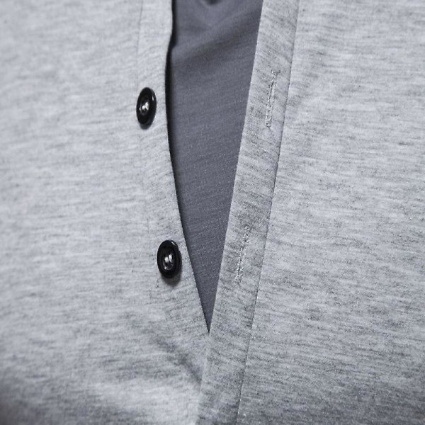 Casual kortärmade skjortor i bomullslinne Lättviktsskjortor för strandtoppar Light grey 2XL