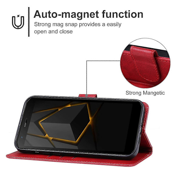 Læder Telefon Cover Til Doogee S41 / S41 Pro Red
