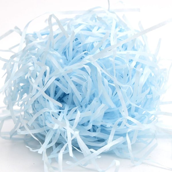 Raffiapapir-strimler og -tråder, konfetti til DIY-gaveinnpakning og kurvfyll Light blue